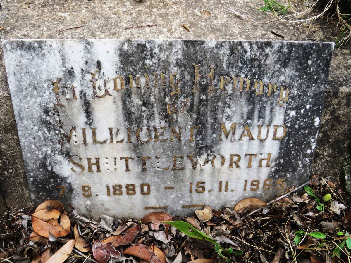 SHUTTLEWORTH Millicent Maud 1880-1965