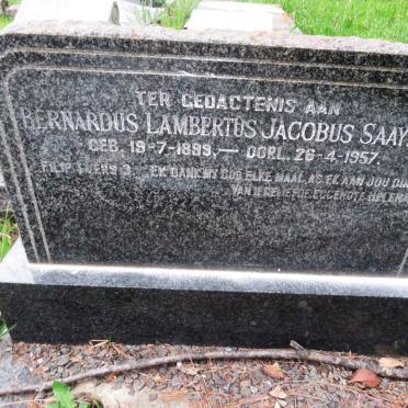 SAAYMAN Bernardus Lambertus Jacobus 1899-1957