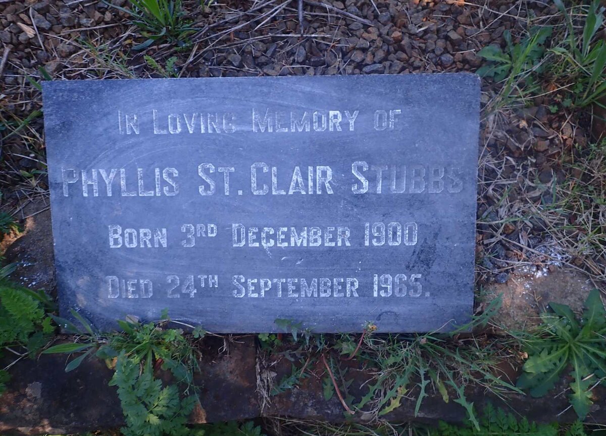 STUBBS Phyllis St. Clair 1900-1965