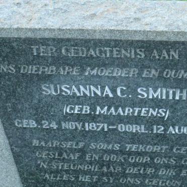 SMITH Susanna C. nee MAARTENS 1871-1946