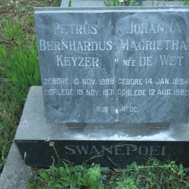 SWANEPOEL Petrus Bernhardus Keyser 1888-1971 &amp; Johanna Magrietha DE WET 1894-1980