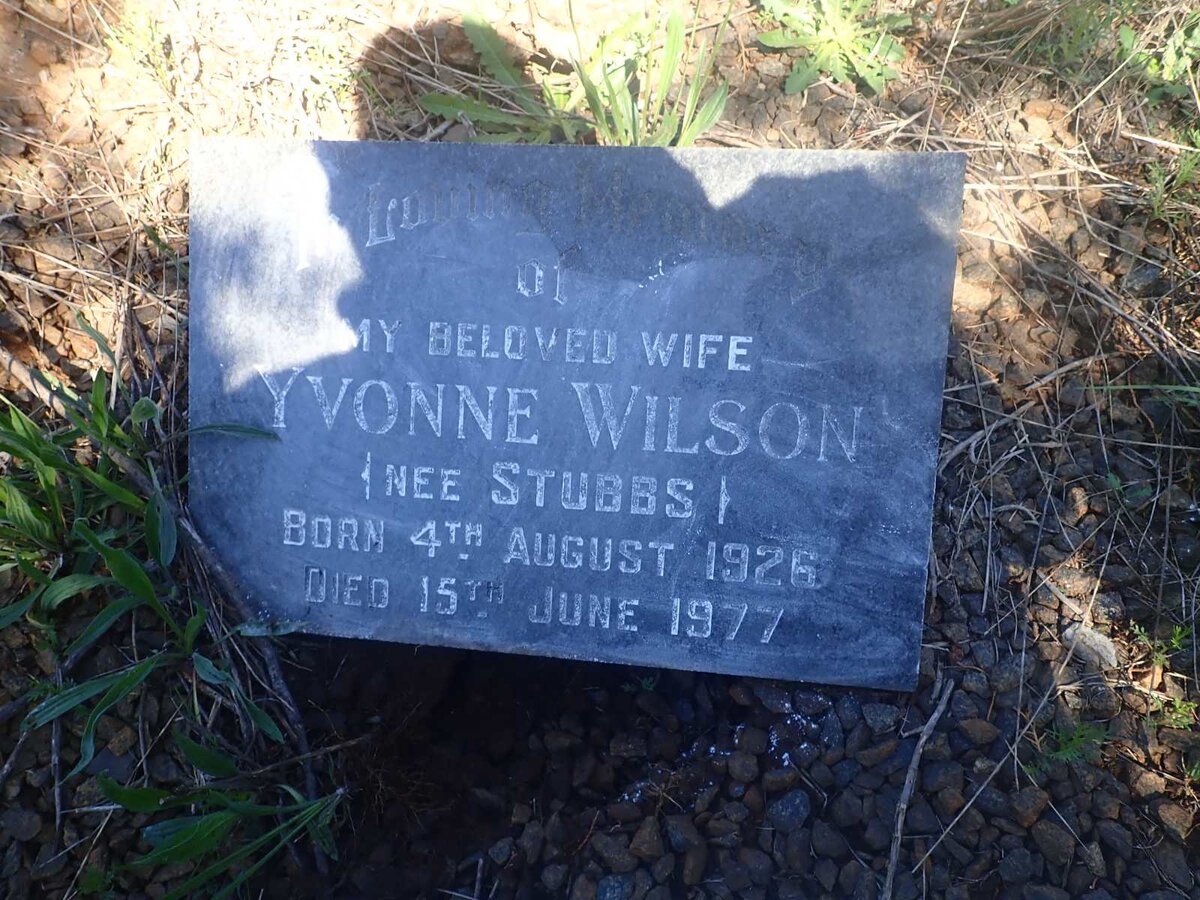 WILSON Yvonne nee STUBBS 1926-1977