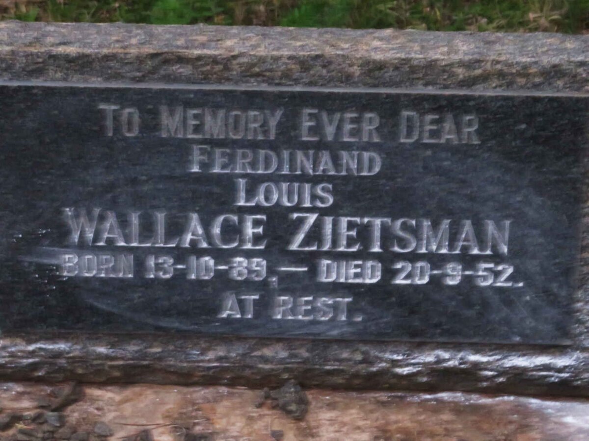 ZIETSMAN Ferdinand Louis Wallace 1889-1952