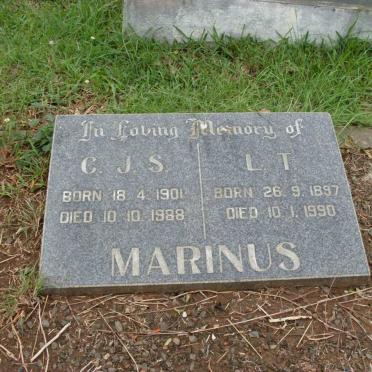MARINUS C.J.S 1901-1988 :: MARINUS L.T. 1897-1990