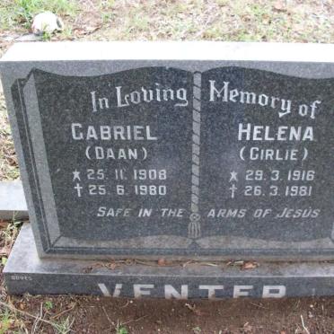 VENTER Gabriel 1908-1980 &amp; Helena 1916-1981