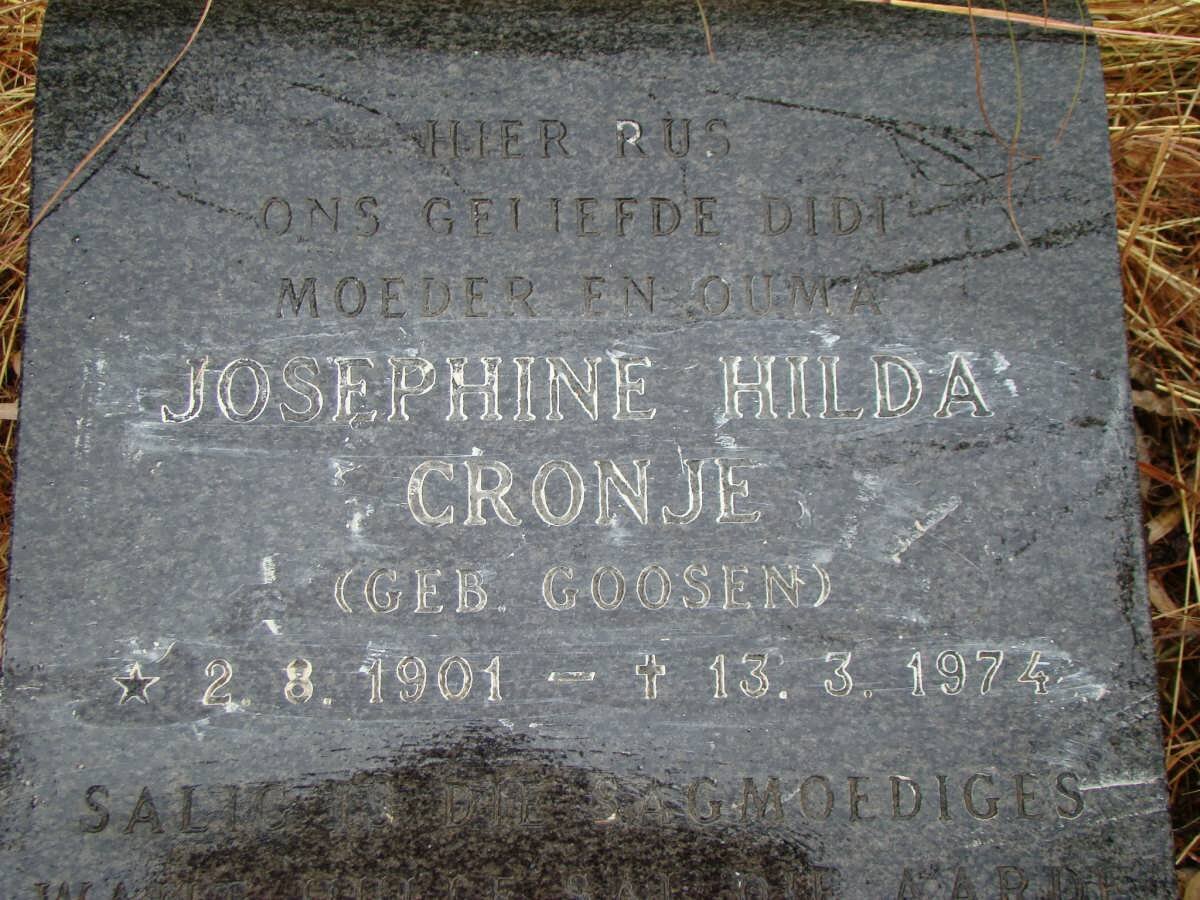 CRONJE Josephine Hilda nee GOOSEN 1901-1974