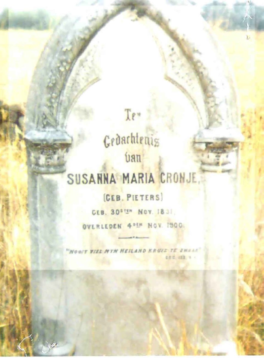 CRONJE Susanna Maria nee PIETERS 1831-1900