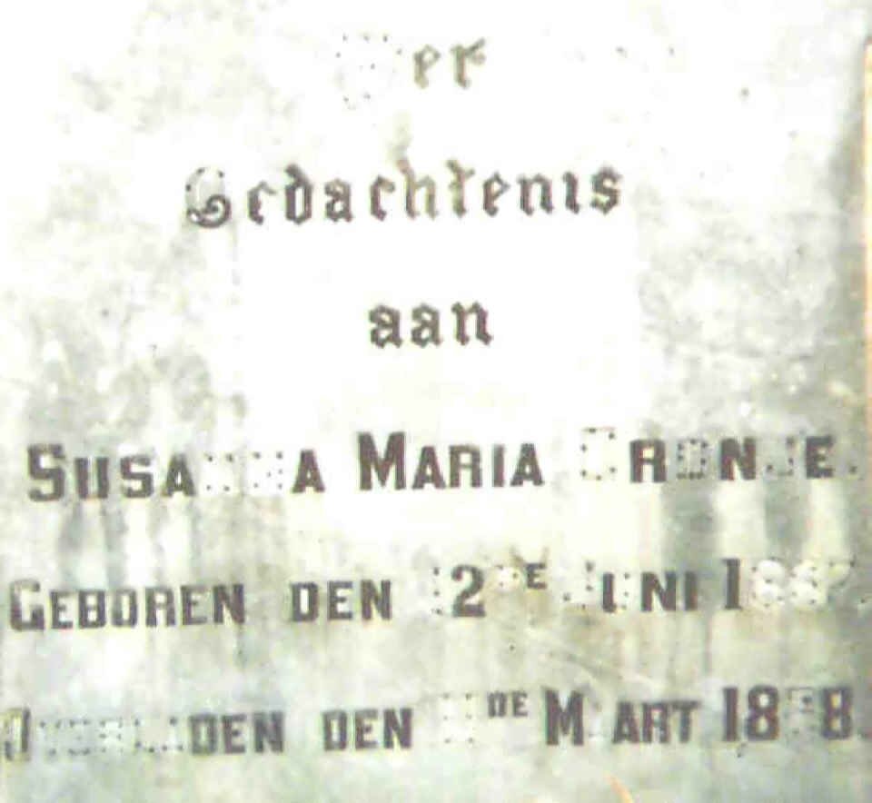 CRONJE Susanna Maria 1862-1868
