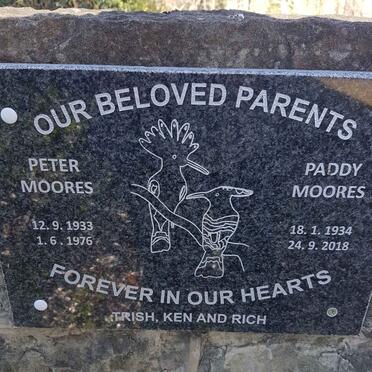 MOORES Peter 1933-1976 &amp; Paddy 1934-2018