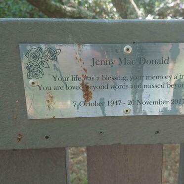 MACDONALD Jenny 1947-2017
