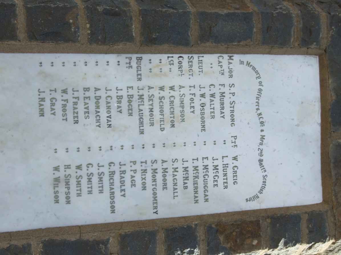 07. Plaque for the 2nd Batt Scottish Rifles