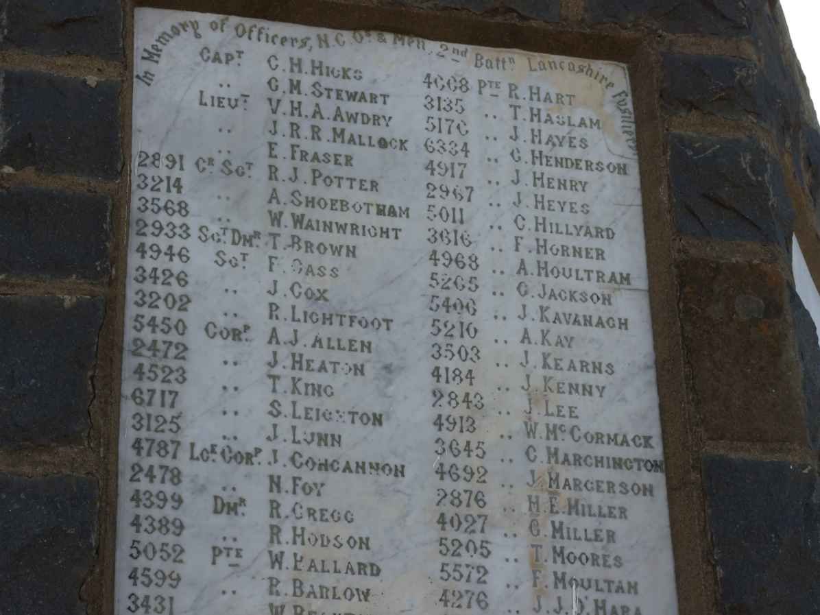 09. Plaque for the 2nd Batt Lancashire Fusiliers