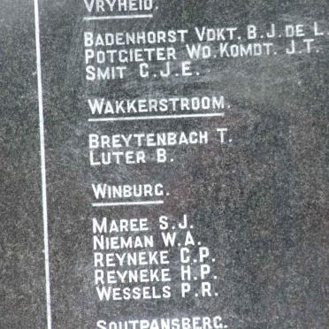 16. Plaque with list of names