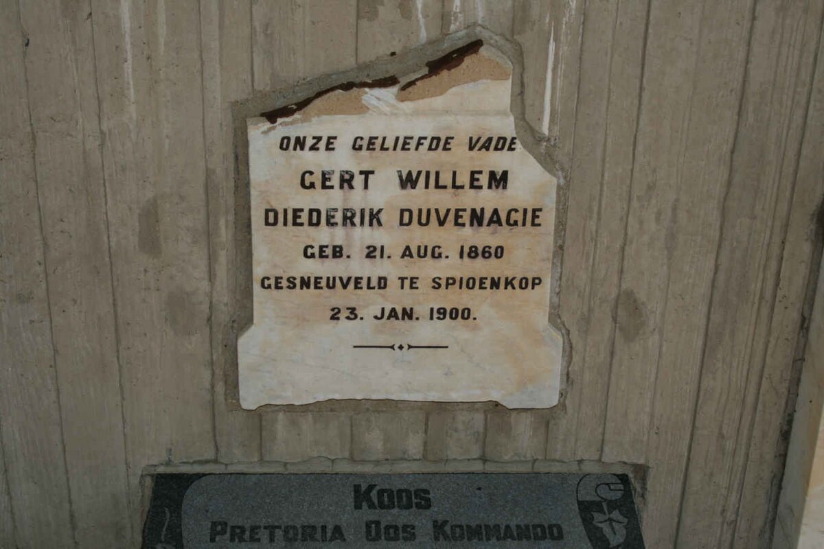 DUVENAGIE Gert Willem Diederik 1860-1900