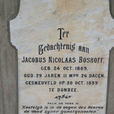 BOSHOFF Jacobus Nicolaas 1869-1899
