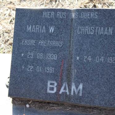 BAM Christiaan P. 1925- &amp; Maria W. PRETORIUS 1930-1981