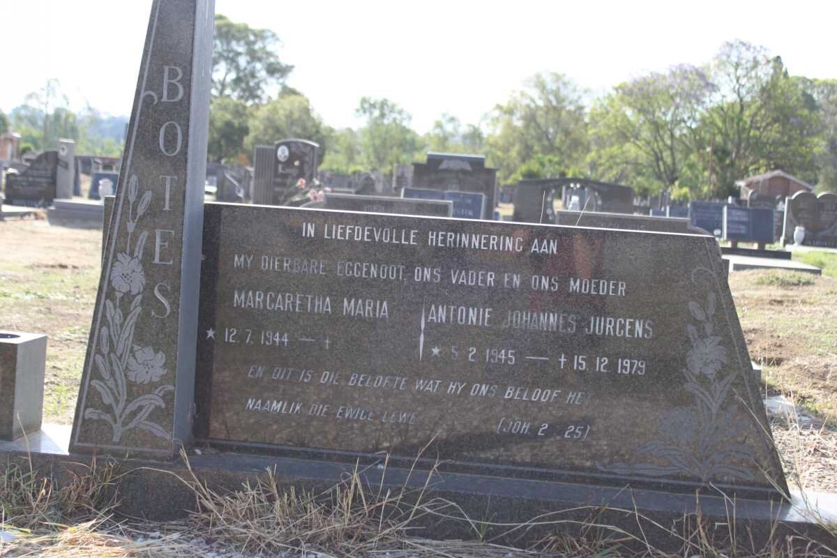 BOTES Antonie Johannes Jurgens 1945-1979 &amp; Margaretha Maria 1944-