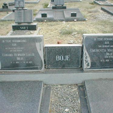 BOJÉ Edward Herman Louis 1904-1971 &amp; Emerentia  Magareitha STRAUSS 1905-1973