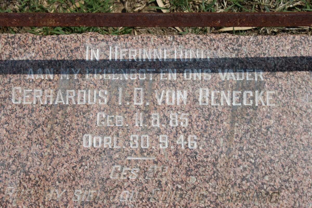 BENECKE Gerhardus I.D., von 1885-1946