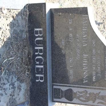 BURGER Barbara Johanna nee SIEBERT 1927-1979