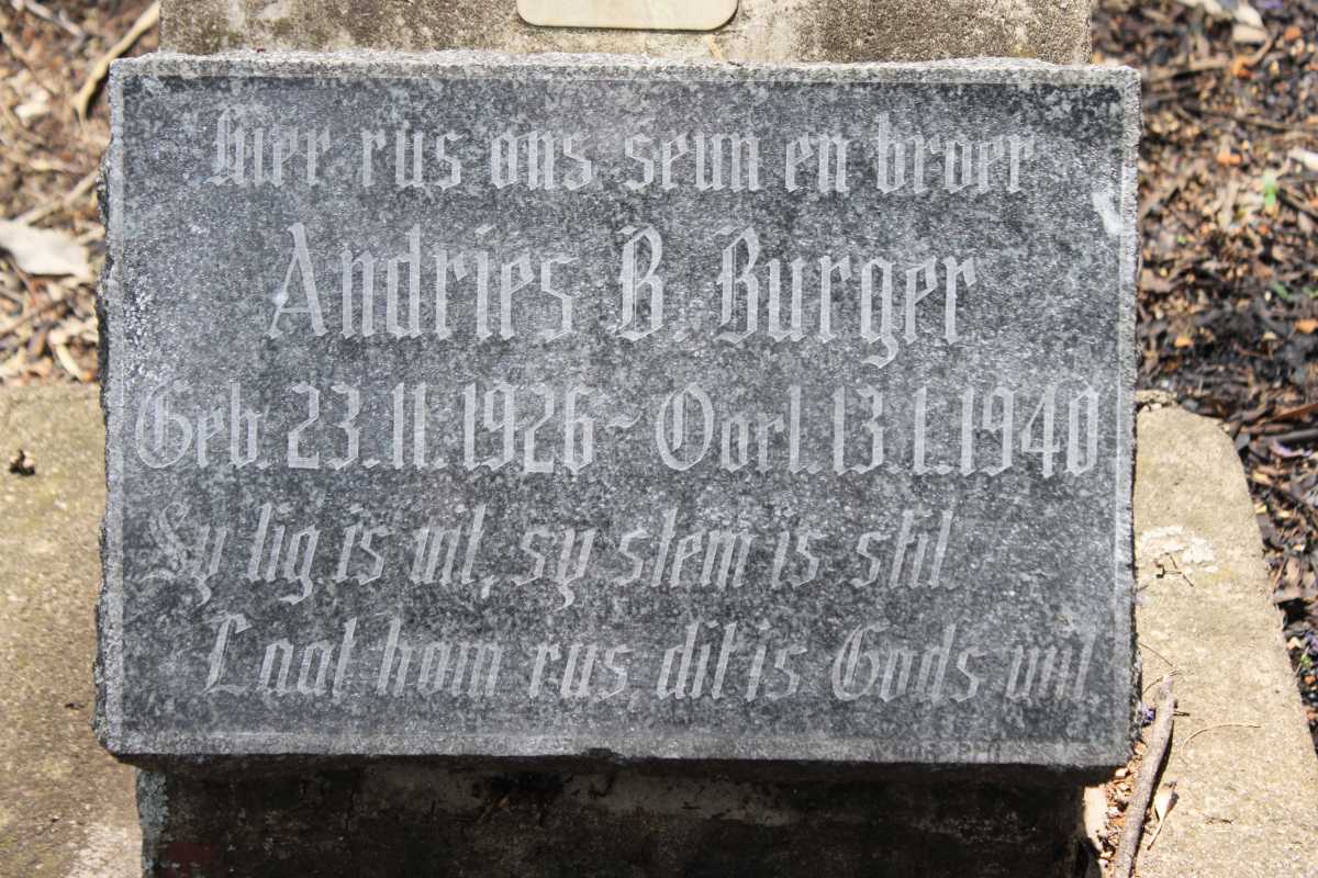 BURGER Andries B. 1926-1940