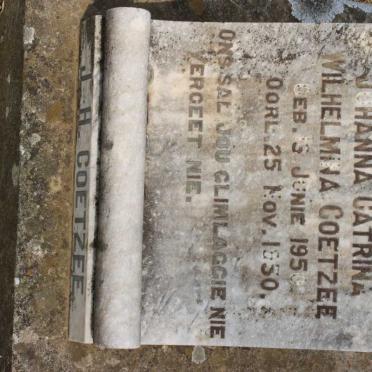 COETZEE Johanna Catrina Wilhelmina 1950-1950