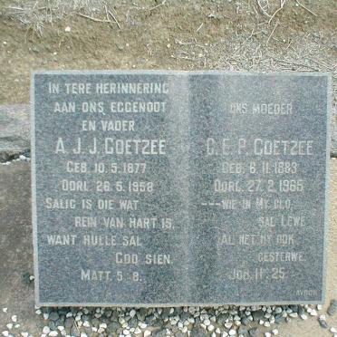COETZEE A.J.J. 1877-1958 &amp; C.E.P. 1883-1965
