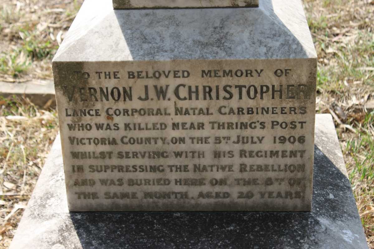 CHRISTOPHER Vernon J.W. -1906