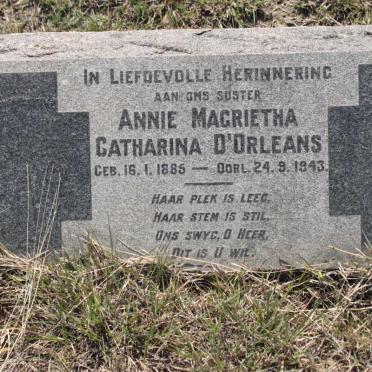 D'ORLEANS Annie Magrietha Catharina 1885-1943