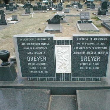 DREYER Gerhardus Jacobus Herculas 1903-1980 &amp; Anna Elizabeth LIEBENBERG 1908-1990
