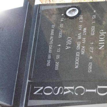 DICKSON John 1929-1985 &amp; Ora 1935-2009