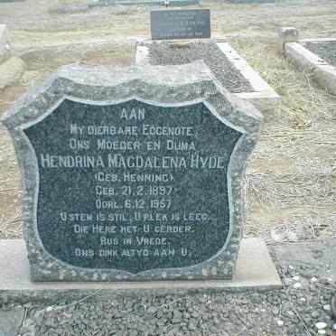 HYDE Hendrina Magdalena geb. HENNING 1897-1957