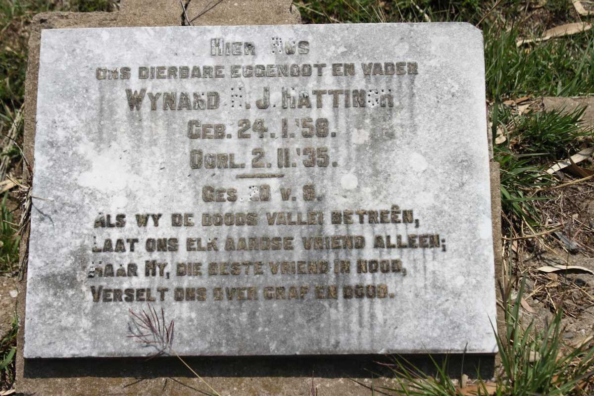 HATTINGH Wynand H.J. -1858-1935