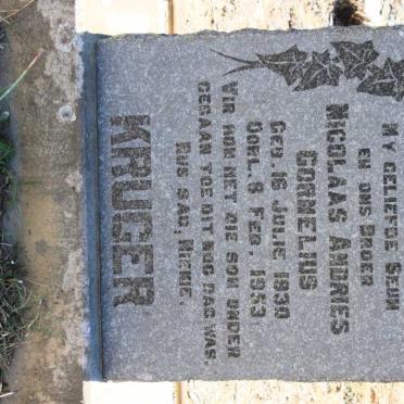 KRUGER Nicolaas Andries Cornelius 1930-1953