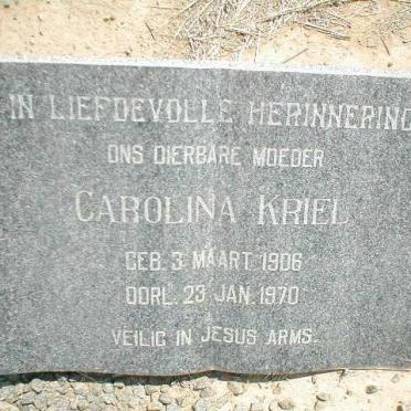 KRIEL Carolina 1906-1970