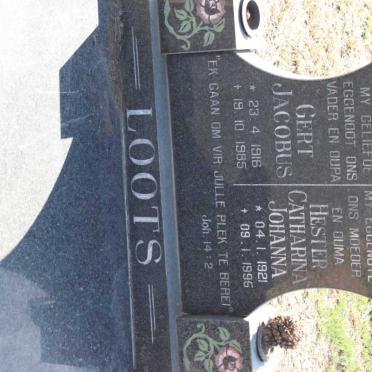 LOOTS Gert Jacobus 1916-1985 &amp; Hester Catharina Johanna 1921-1995