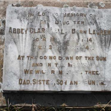 LELLO Abbey Clare nee LAURENT 1914-1945