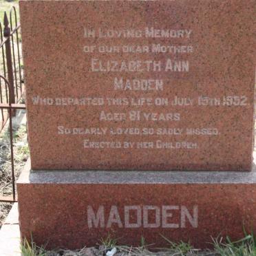 MADDEN Elizabeth Ann -1952