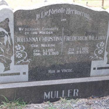 MULLER Frederick William 1902-1975 &amp; Johanna Christina NELSON 1897-1960