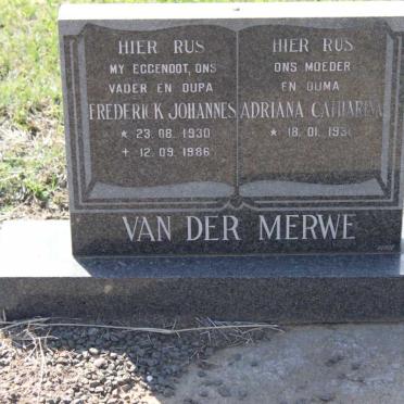 MERWE Frederick Johannes, van der 1930-1986 &amp; Adriana Catharina 1931- 