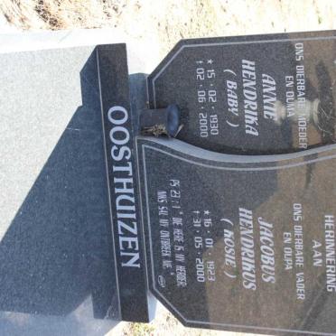 OOSTHUIZEN  Jacobus Hendrikus 1923-2000 &amp; Annie Hendrika 1930-2000