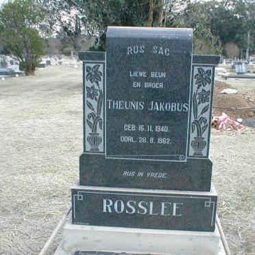 ROSSLEE Theunis Jakobus 1940-1962