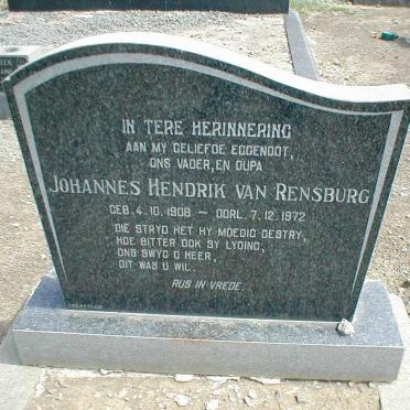 RENSBURG Johannes Hendrik, van 1908-1972