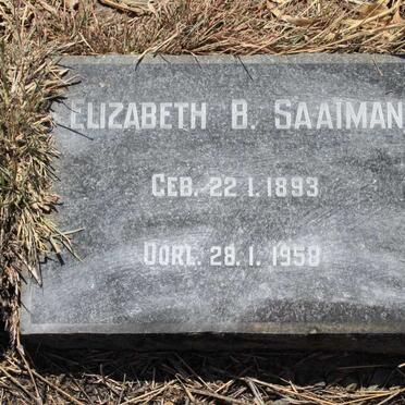 SAAIMAN Evert P.K. 1888-1956 &amp; Elizabeth B. 1893-1958