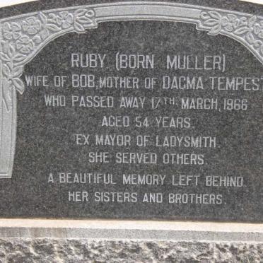TEMPEST Ruby nee MULLER  -1966