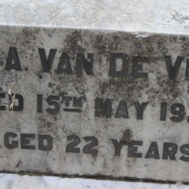 VENTER Gert A., van de -1922 