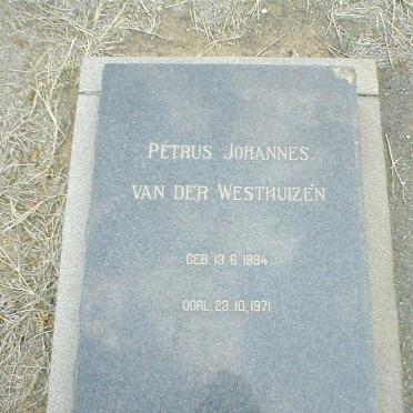 WESTHUIZEN Petrus Johannes, van der 1894-1971