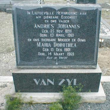 ZYL Andries Johannes, van 1896-1961 &amp; Maria Dorothea 1901-1969