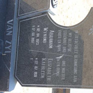 ZYL Abraham Wynand, van 1923-1997 &amp; Elizabeth Kathleen 1931-