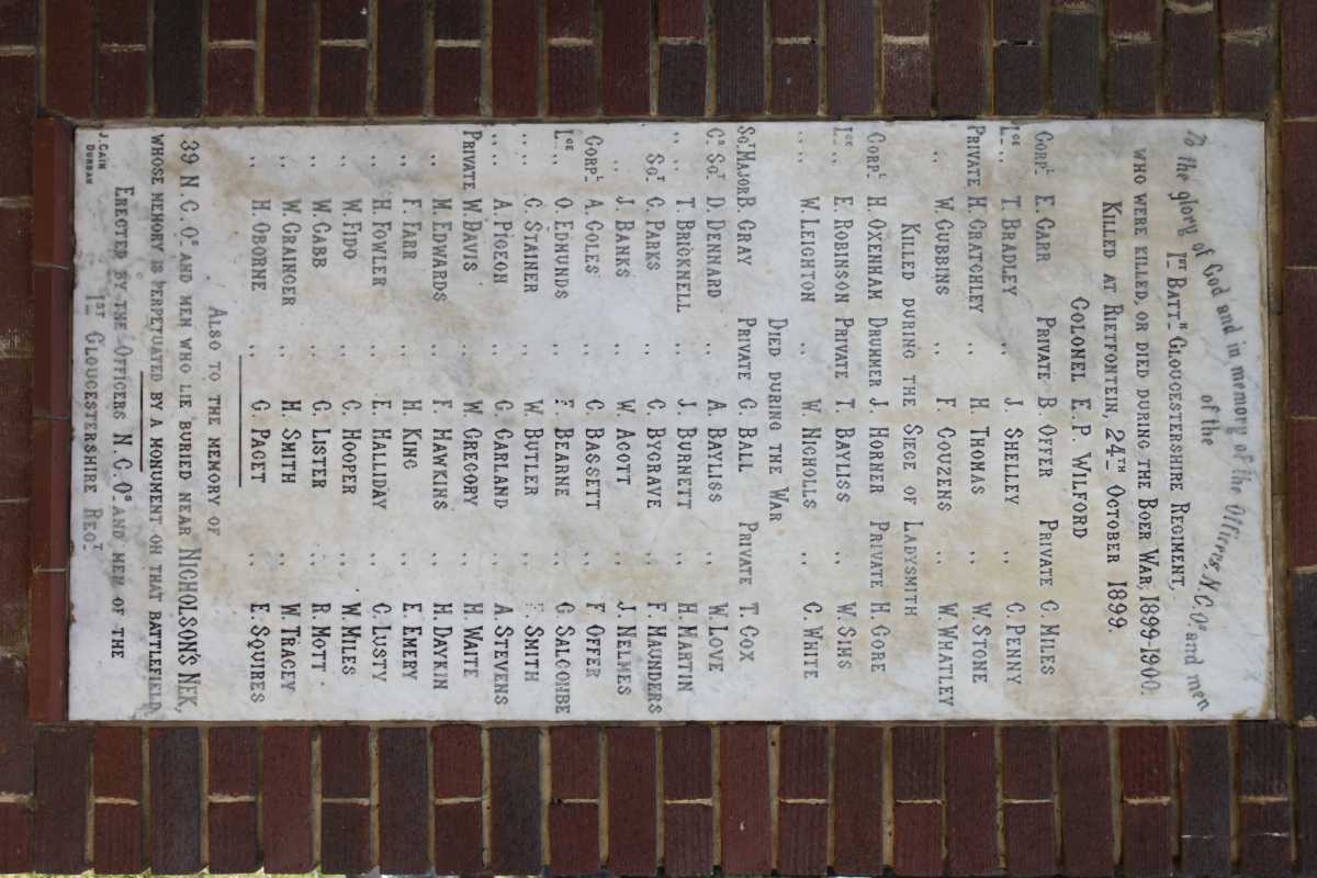 BOER WAR 1899-1900 – 1st BATT. GLOUCESTSHIRE REGIMENT